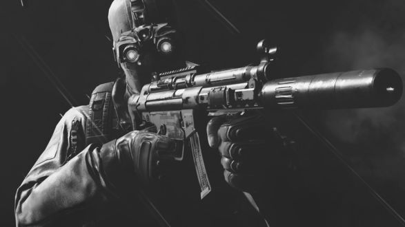 Обои на рабочий стол Солдат с автоматом из серии игр Ghost recon