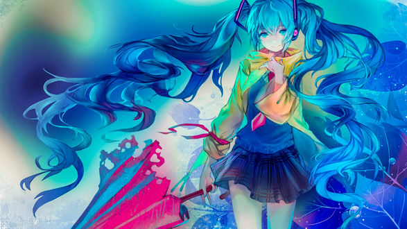 Обои на рабочий стол Vocaloid Miku Hatsune / Вокалоид Мику Хацунэ, by ATNDesign