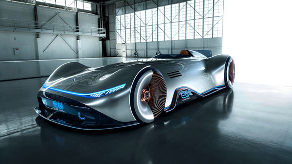 Обои на рабочий стол Немецкий авто гигант представил футуристичный электрокар Mercedes-Benz Vision EQ Silver Arrow, 2018 года
