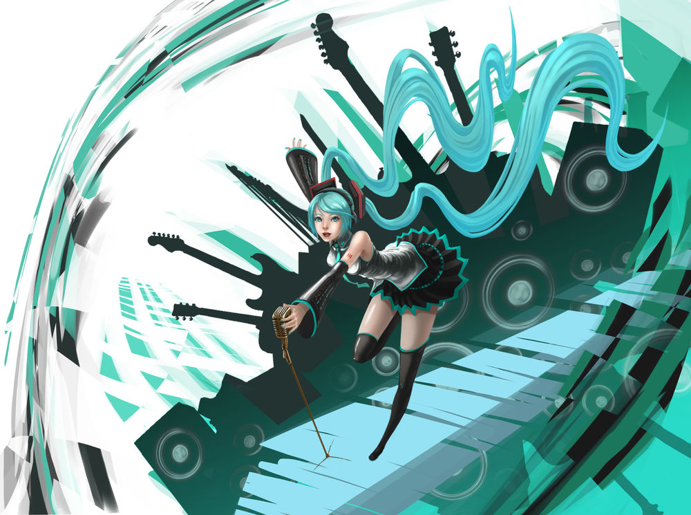 Обои для рабочего стола Vocaloid Miku Hatsune / Вокалоид Мику Хацунэ, by shirohtakashiya