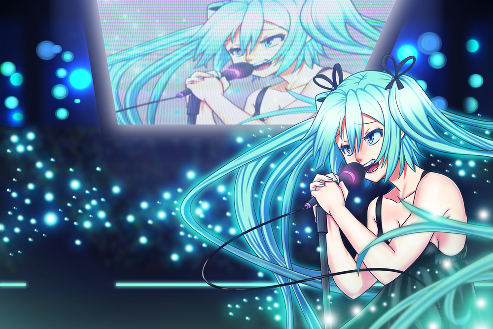 Обои для рабочего стола Vocaloid Miku Hatsune / Вокалоид Мику Хацунэ, by Keiboxy2