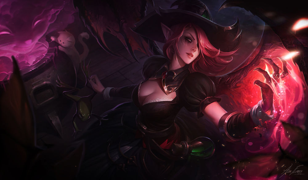 Обои для рабочего стола Morgana / Моргана из игры League of Legends / Лига Легенд, by Alex Flores