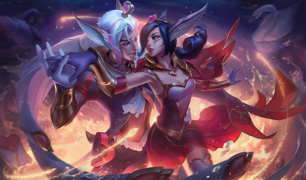 Обои для рабочего стола Rakan & Xayah / Ракан и Шая из игры League of Legends / Лига Легенд, by Jean Go