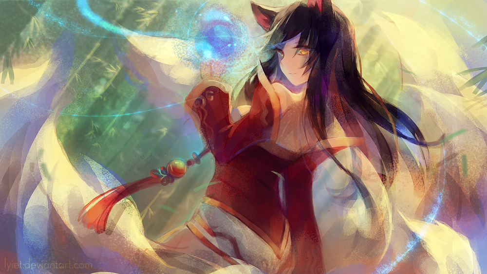 Обои для рабочего стола Ahri / Ари из игры League of Legends / Лига Легенд, by Lyiet