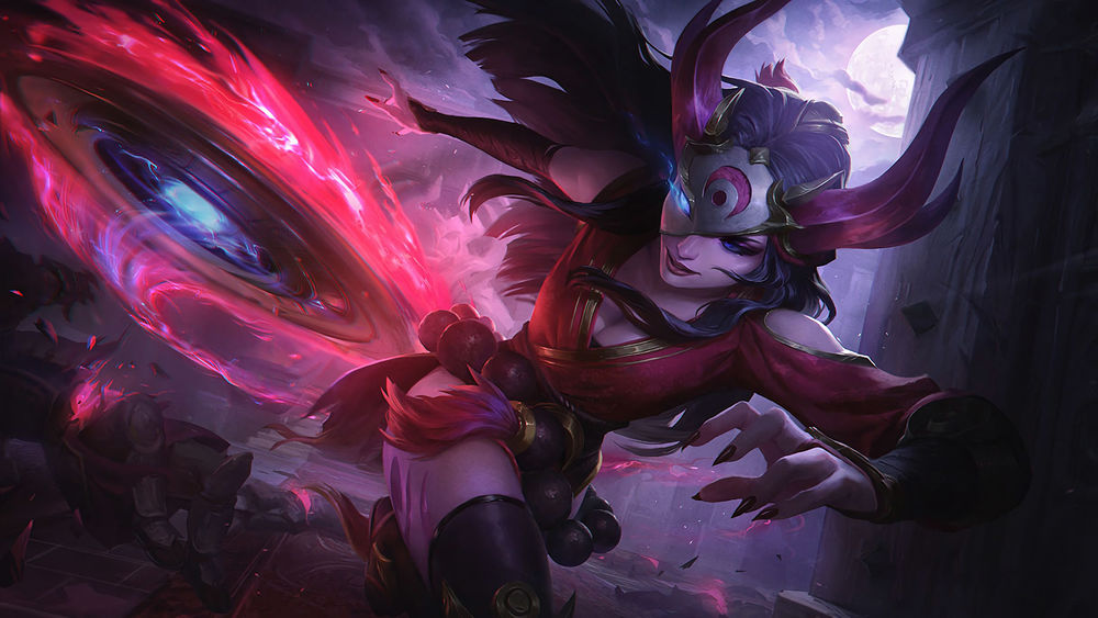 Обои для рабочего стола Blood Moon Sivir / Кровавая луна Сивир арт к игре League of Legends / Лига Легенд