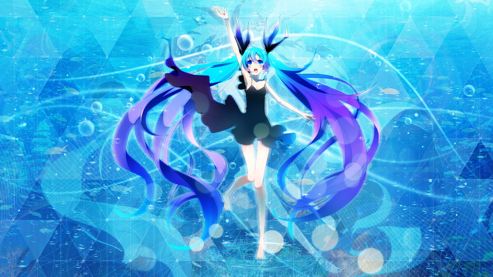Обои для рабочего стола Vocaloid Miku Hatsune / Вокалоид Мику Хацунэ, by Vocalmaker