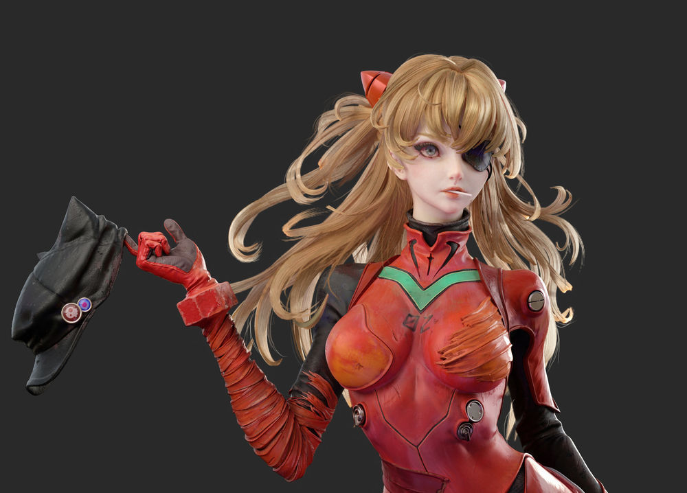 Обои для рабочего стола Asuka Langley / Аска Лэнгли из аниме Evangelion / Евангелион, by Master geass