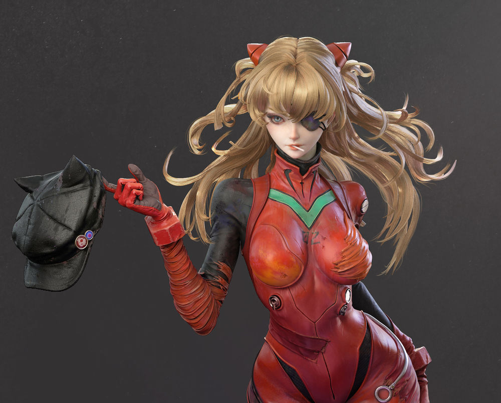 Обои на рабочий стол Asuka Langley / Аска Лэнгли из аниме Evangelion /  Евангелион, by Master geass, обои для рабочего стола, скачать обои, обои  бесплатно