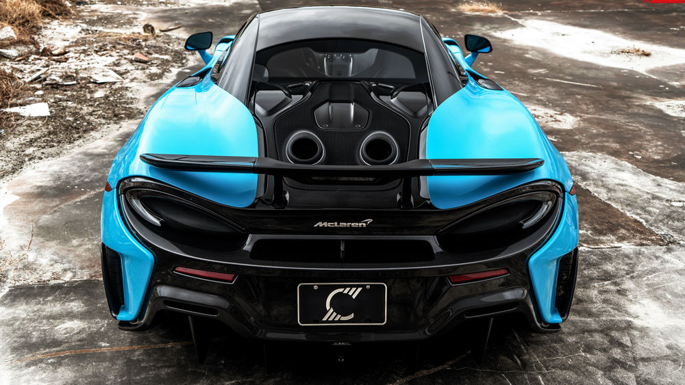Обои для рабочего стола Английский Fistral Blue спорт кар McLaren 600LT on ANRKY AN11 Wheels