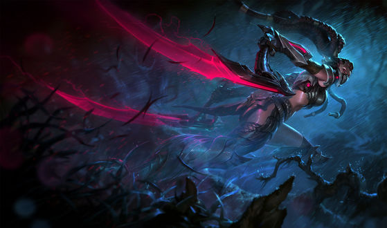 Обои на рабочий стол Akali / Акали из игры League of Legends / Лига Легенд, by Jason Chan