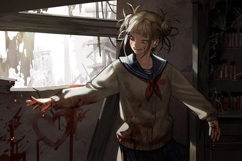 Обои на рабочий стол Himiko Toga / Химико Тога из аниме Boku no Hero Academia / Моя геройская академия