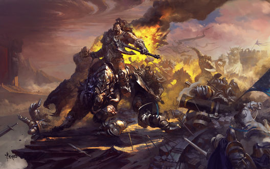 Обои на рабочий стол Battle for Azeroth / Битва за Азерот, арт к игре World of Warcraft / Мир военного ремесла, by Bayard Wu