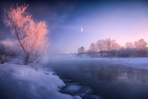 Обои на рабочий стол Река Клязьма декабрьским утром, фотограф Нeger / Роман