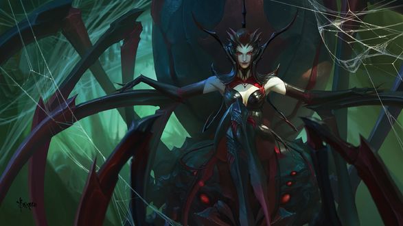 Обои на рабочий стол Spider Queen / Королева пауков, by Bayard Wu