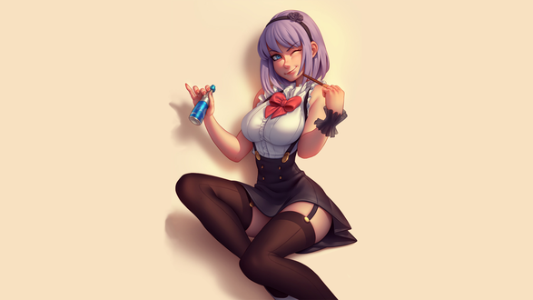 Обои на рабочий стол Hotaru Shidare / Хотару Шидарэ из аниме Dagashi Kashi / Магазинчик сладостей, by sanoboss