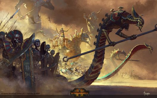 Обои на рабочий стол Tomb Kings / Короли Гробниц, арт к игре Total War: Warhammer, by Bayard Wu