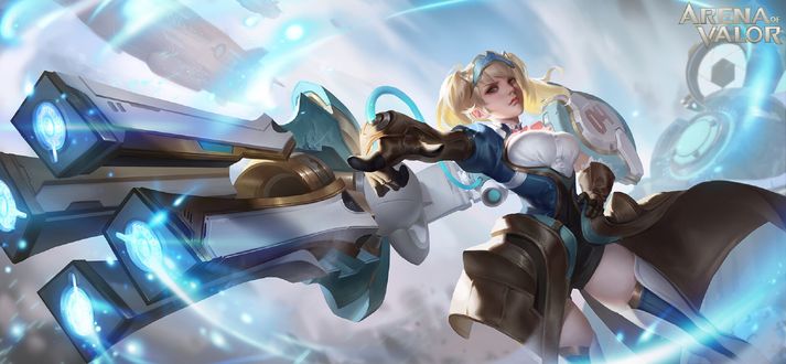 Обои на рабочий стол Девушка с оружием из игры Arena of Valor / Арена Доблести, by Weifeng Liu