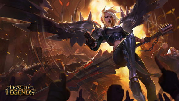 Обои на рабочий стол Kayle / Кейл из игры League of Legends / Лига Легенд, by Kan Liu