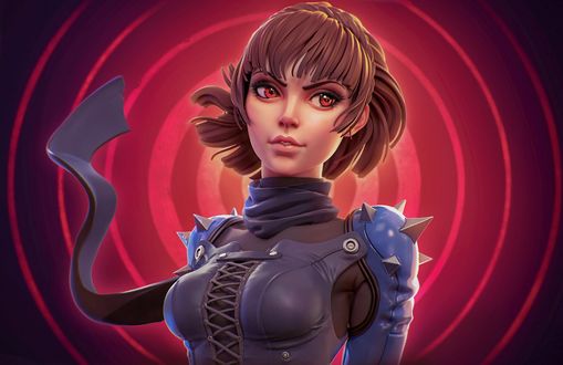 Обои на рабочий стол Персонаж Макото Ниидзима / Niijima Makoto из игры Shin Megami Tensei: PERSONA 5, by Carl Gonzalez