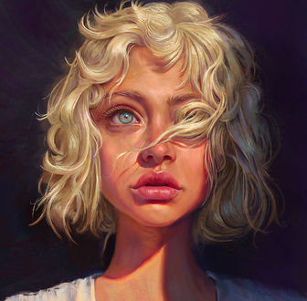 Обои на рабочий стол Белокурая девушка, by Mandy Jurgens