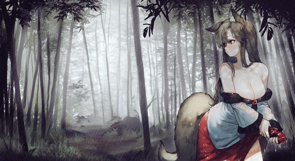 Обои на рабочий стол Imaizumi Kagerou / Имаизуми Кагеро арт персонажа из серии компьютерных игр Touhou Project / Проект Восток