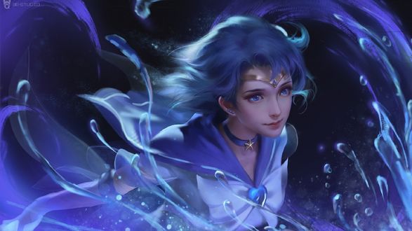 Обои на рабочий стол Usagi Tsukino / Усаги Цукино / Сейлор Мун / Seilor Moon из аниме Bishoujo Senshi Sailor Moon / Красавица-воин Сейлор Мун, by 3Q STUDIO