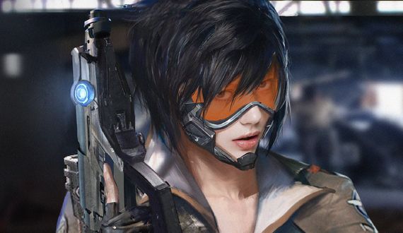 Обои на рабочий стол Tracer / Трейсер из игры Overwatch / Дозор, by Bruce Zhang