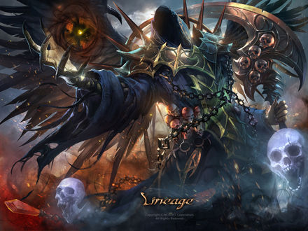 Обои на рабочий стол Демон Grim Reaper / Жнец душ из игры Lineage, by Kim Sung Hwan