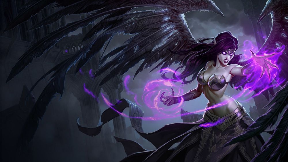 Обои для рабочего стола Morgana / Моргана из игры League of Legends / Лига Легенд, by Jason Chan