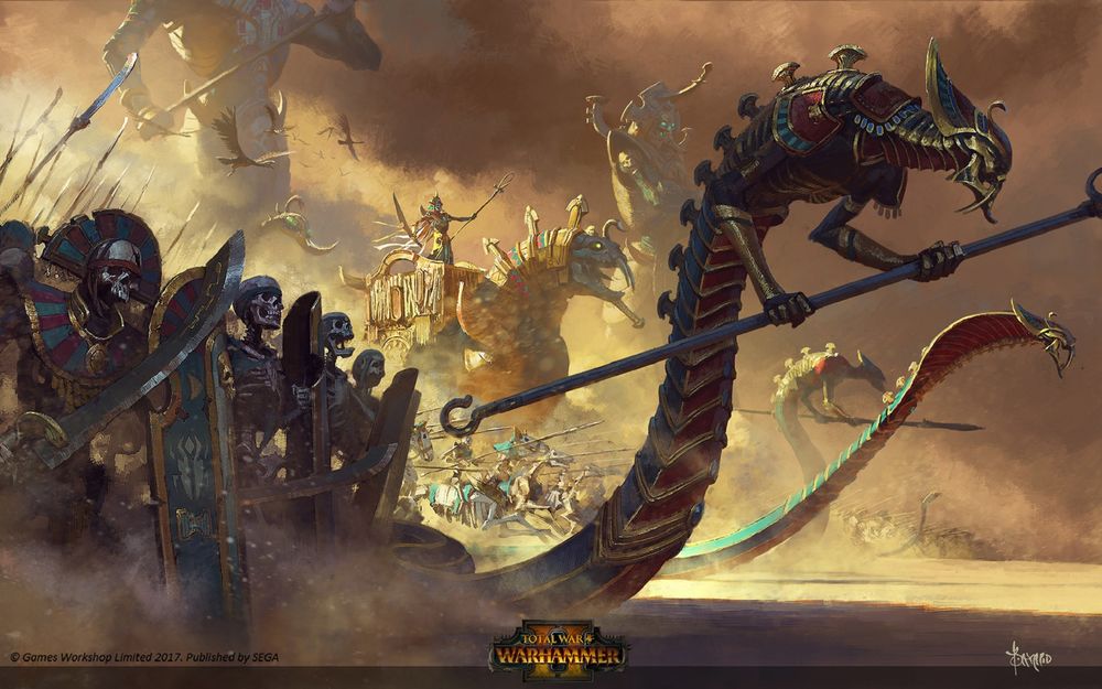 Обои для рабочего стола Tomb Kings / Короли Гробниц, арт к игре Total War: Warhammer, by Bayard Wu