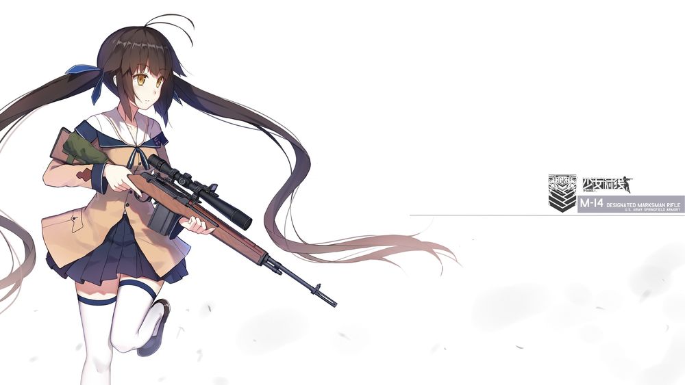 Обои для рабочего стола Девушка со снайперской винтовкой