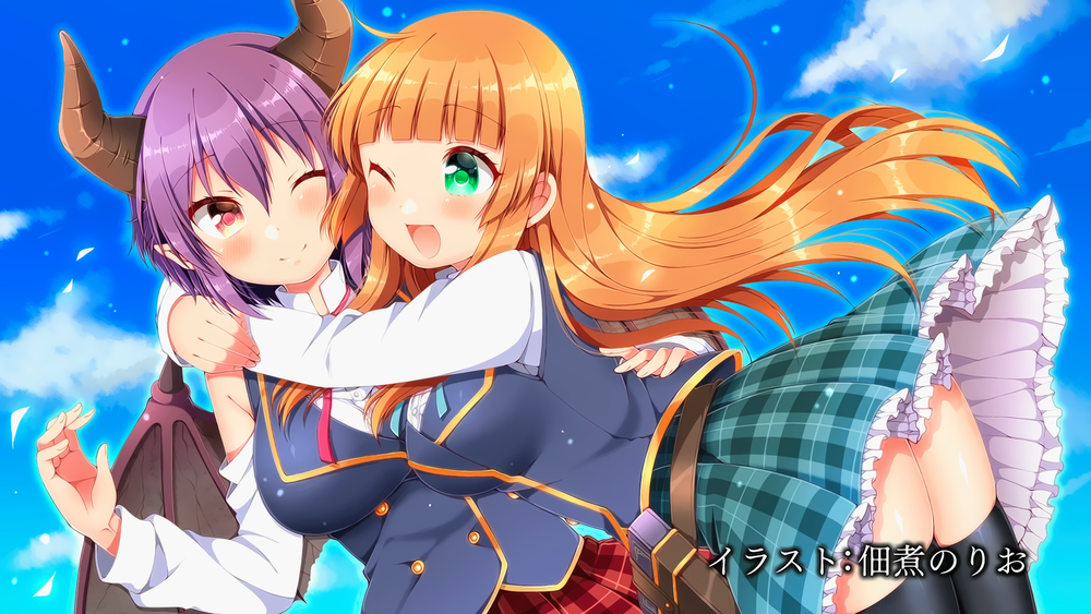 Обои для рабочего стола Anne / Энн и Grea / Грея из аниме Manaria Friends / Друзья из Манарии, by sanoboss