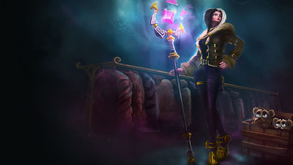 Обои для рабочего стола Wicked LeBlanc / Злая Леблан арт персонажа из игры League of Legends / Лига Легенд