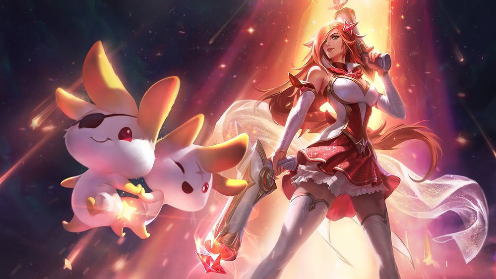 Обои для рабочего стола Star Guardian Miss Fortune / Звезда Хранитель Мисс Фортуна арт персонажа из игры League of Legends / Лига Легенд