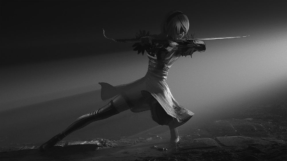 Обои для рабочего стола YoRHa №2 тип B из игры NieR: Automata, by Ilya Dykov