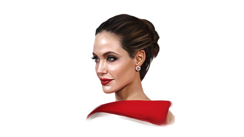 Обои для рабочего стола Портрет Анджелины Джоли / Angelina Jolie