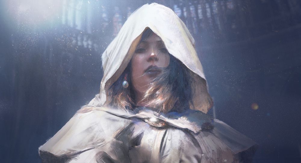 Обои для рабочего стола Портрет королевы в плаще с капюшоном, by Bruce Zhang