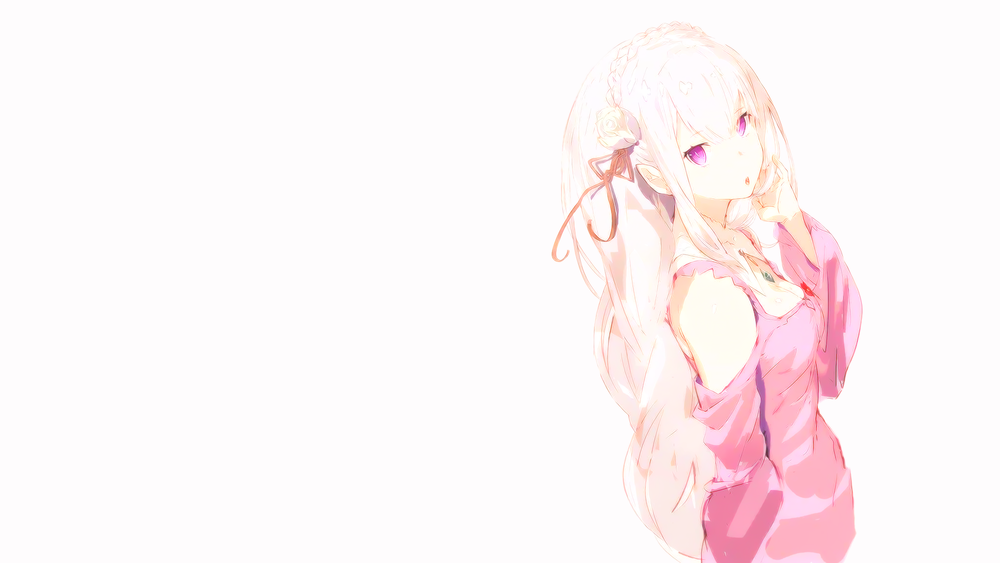 Обои для рабочего стола Emilia / Эмилия из аниме Re:Zero kara Hajimeru Isekai Seikatsu / Жизнь с нуля в альтернативном мире, by sanoboss