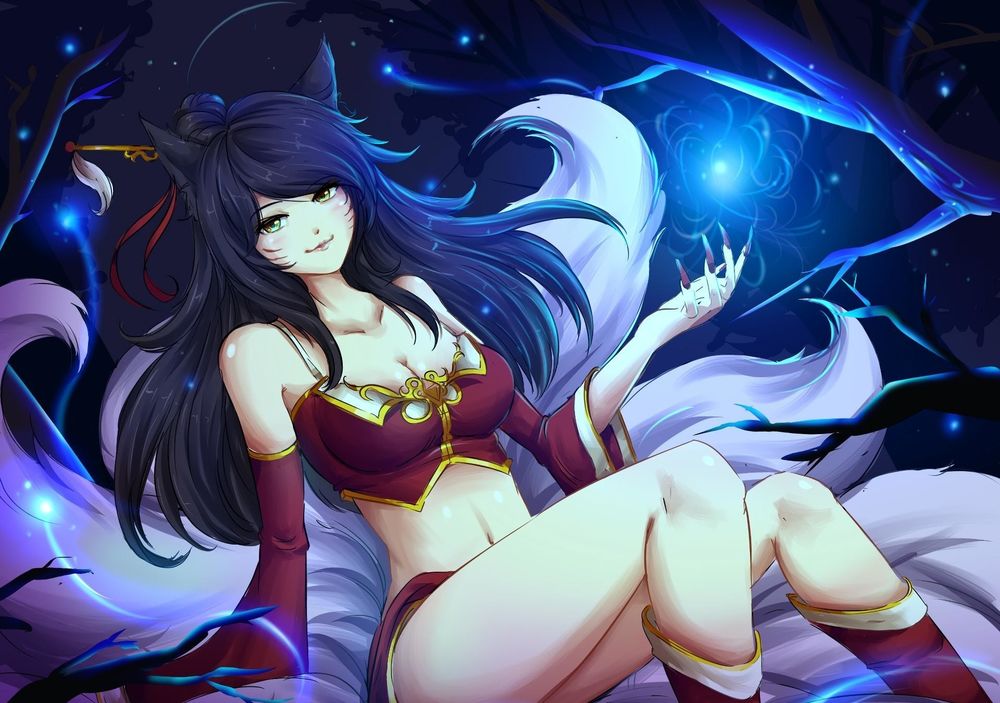 Обои для рабочего стола Ahri / Ари из игры League of Legends / Лига Легенд