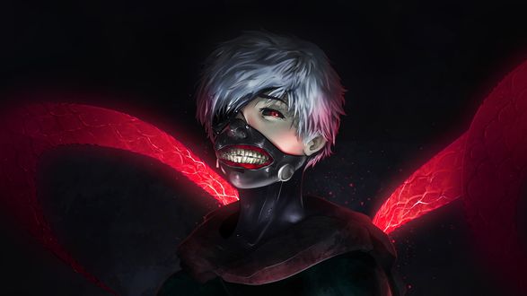 Обои на рабочий стол Ken Kaneki / Кен Канеки из аниме Tokyo Ghoul / Токийский Гуль
