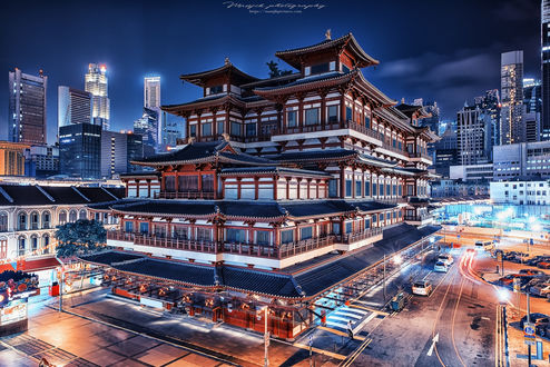 Обои на рабочий стол Буддийский храм-музей в Singapore / Сингапуре, by Manjik. photography