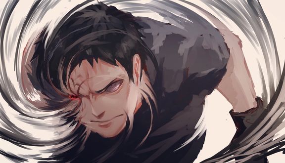 Обои на рабочий стол Оbito Uchiha / Обито Учиха / Тоби использует ниндзюцу из аниме Наруто / Naruto