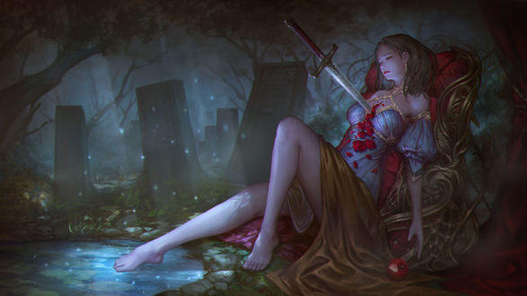 Обои на рабочий стол Death of Snow White / Смерть Белоснежки, by JeongSeok Lee