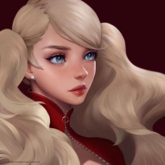 Обои на рабочий стол Анн Такамаки / Ann Takamaki из аниме Персона 5: День нарушителей / Persona 5 the Animation: The Day Breakers, by Jane Nane