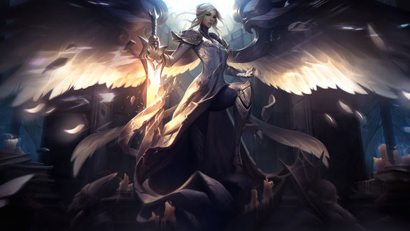 Обои на рабочий стол Silver Kayle / Серебряная Кейл из игры League of Legends / Лига Легенд