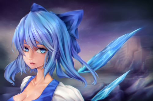 Обои на рабочий стол Cirno / Чирно из игры Touhou Project / Проект Восток, by Krmn-chan