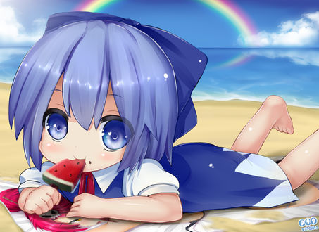 Обои на рабочий стол Cirno / Чирно из игры Touhou Project / Проект Восток, by Krmn-chan