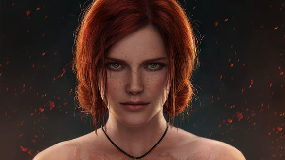 Обои на рабочий стол Triss Merigold / Трисс Меригольд из игры The Witcher 3: Wild Hunt / Ведьмак 3: Дикая Охота, by astoralexander