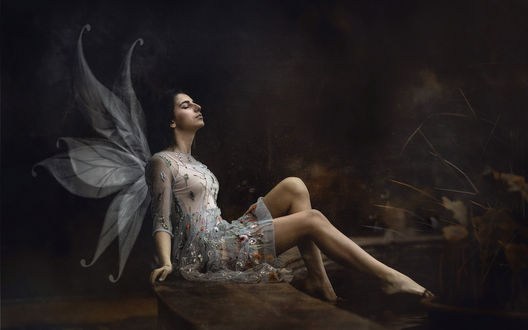 Обои на рабочий стол Модель Maria Nita Vlad в образе ангел, by Vicente Serra