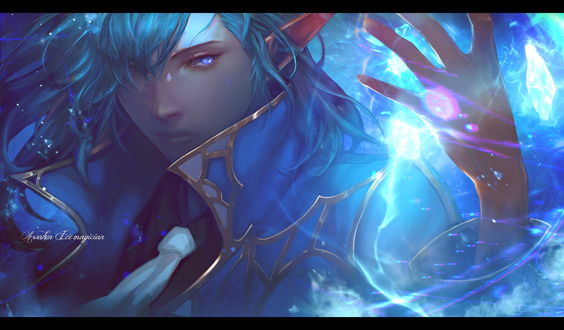 Обои на рабочий стол Ice magician / Ледяной маг из игры Kritika:The White Knights, by RD LYS